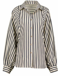 bishop + young Aly Dolman Sleeve Striped Top in navy stripe - women's shirt - alternate view