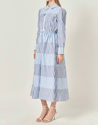 English Factory - Stripe Block Maxi Dress