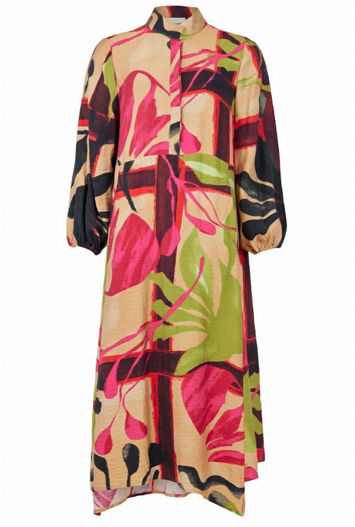 NOEN Women's Cabo Dress in green multi - women's dress