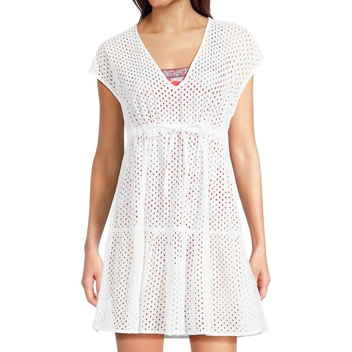 Tommy Bahama - Eyelet Cove V-neck Short Dress