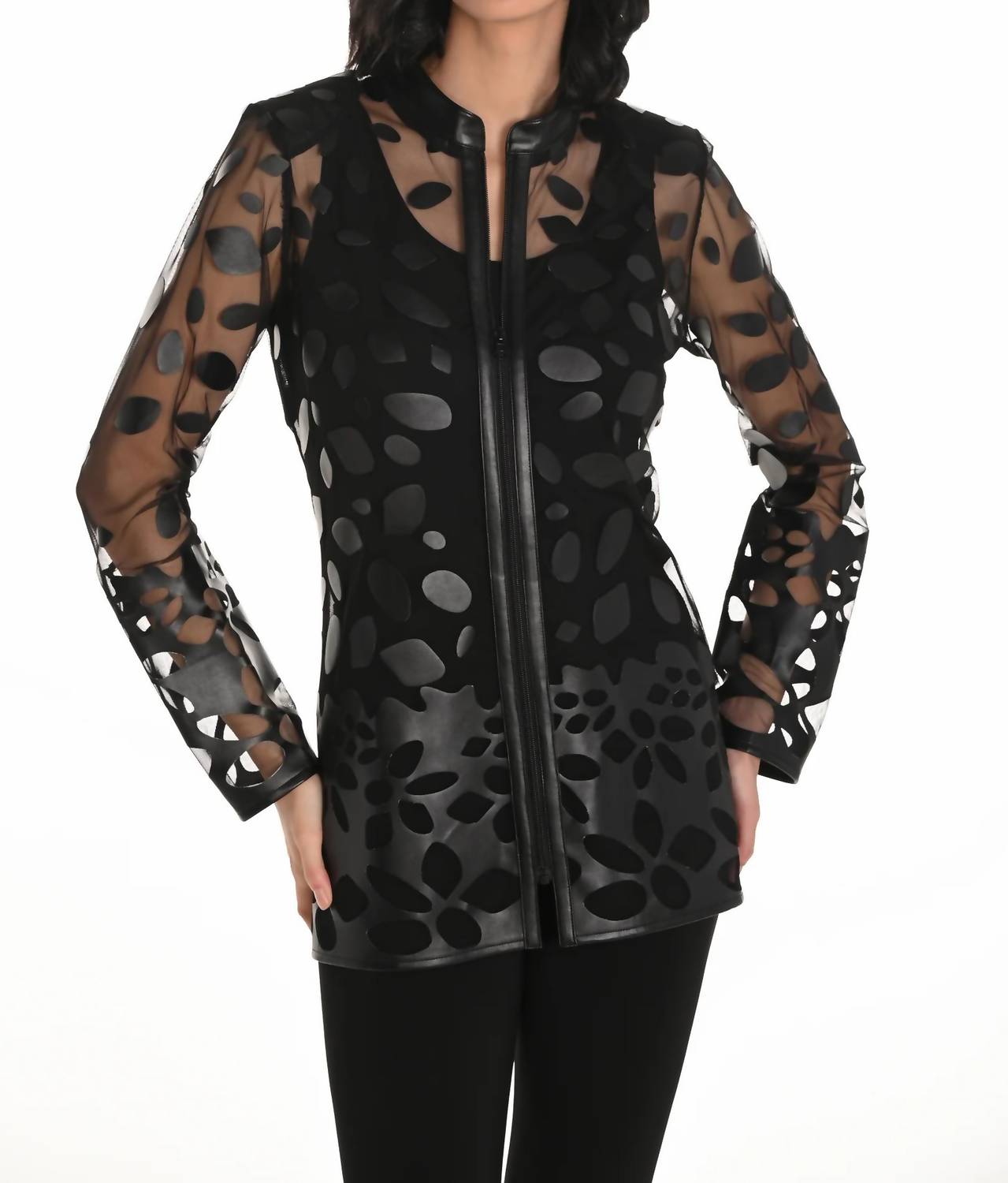 Frank Lyman - Laser-Cut Leatherette Jacket