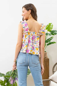 Blu Pepper - Floral Ruffled Top