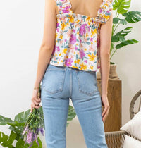 Blu Pepper - Floral Ruffled Top