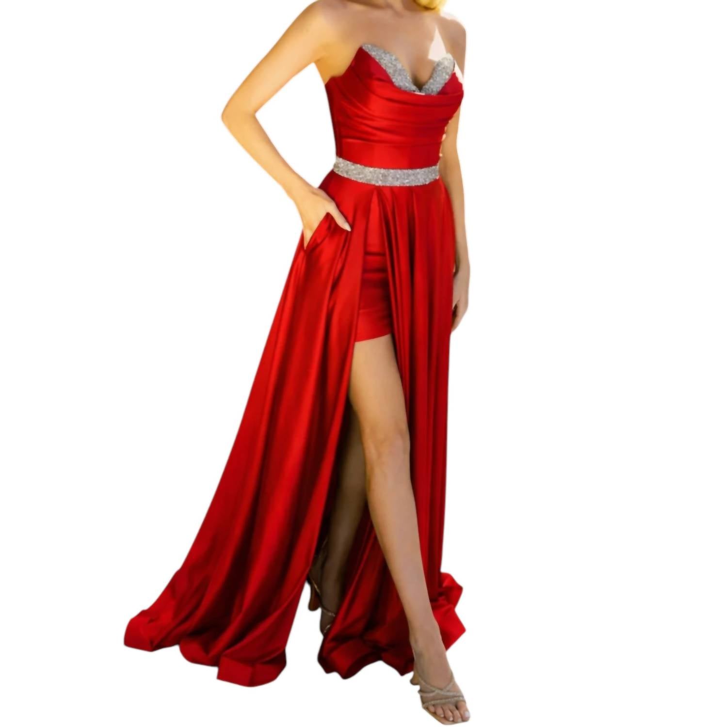 JESSICA ANGEL 2 Piece Gown in red - women's dress