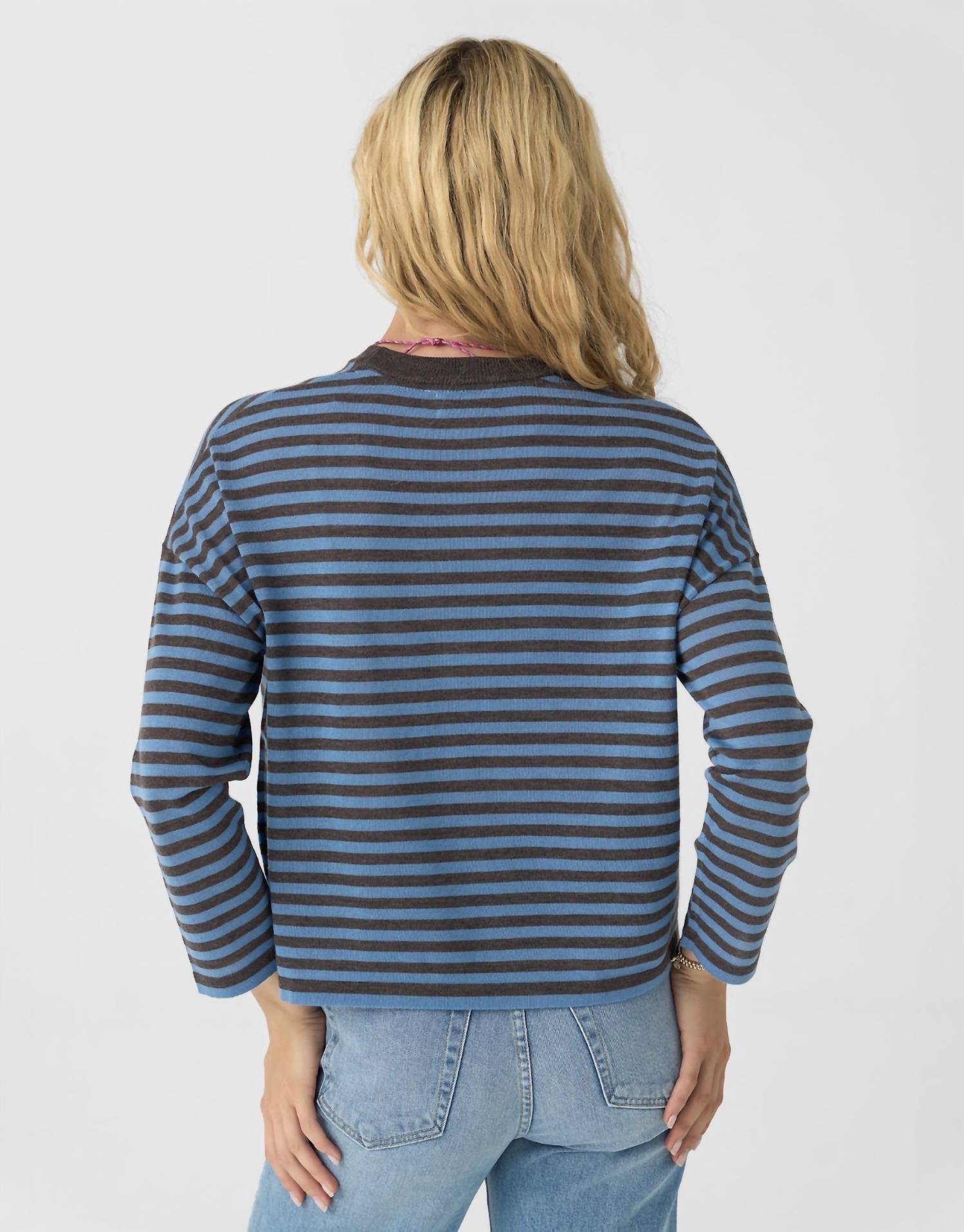 27 Miles Malibu Serena Long Sleeve Top in espresso denim - women's sweater - view 4