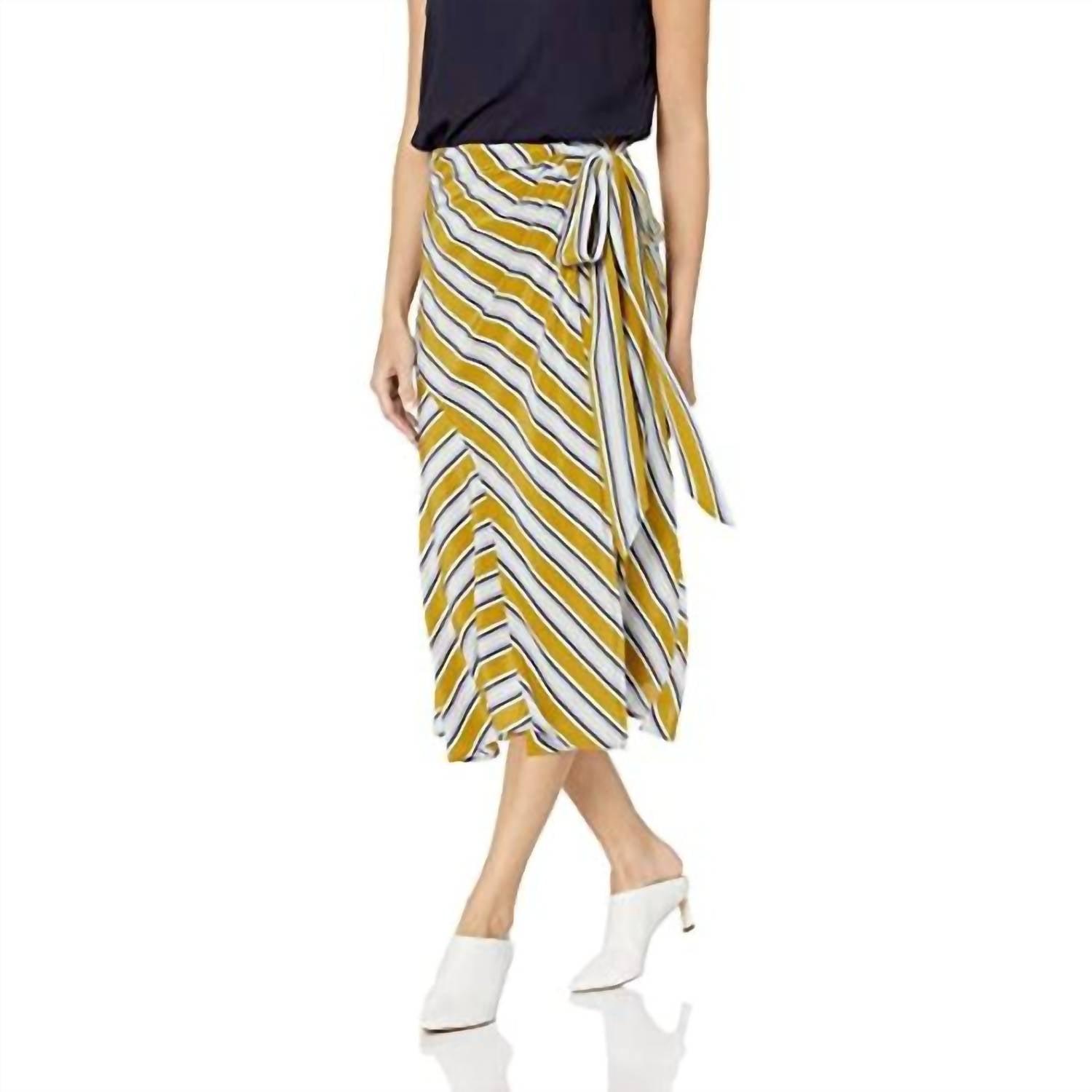 ASTR Teagan Skirt in moss stripe - women's skirt - alternate view