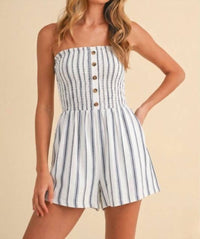 Klesis - Striped Strapless Romper