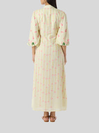 Verandah - Hand Beaded Blooming Lotus Midi Dress