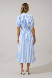Sugarlips - Silvie Pleated Fays Stripe Midi Dress