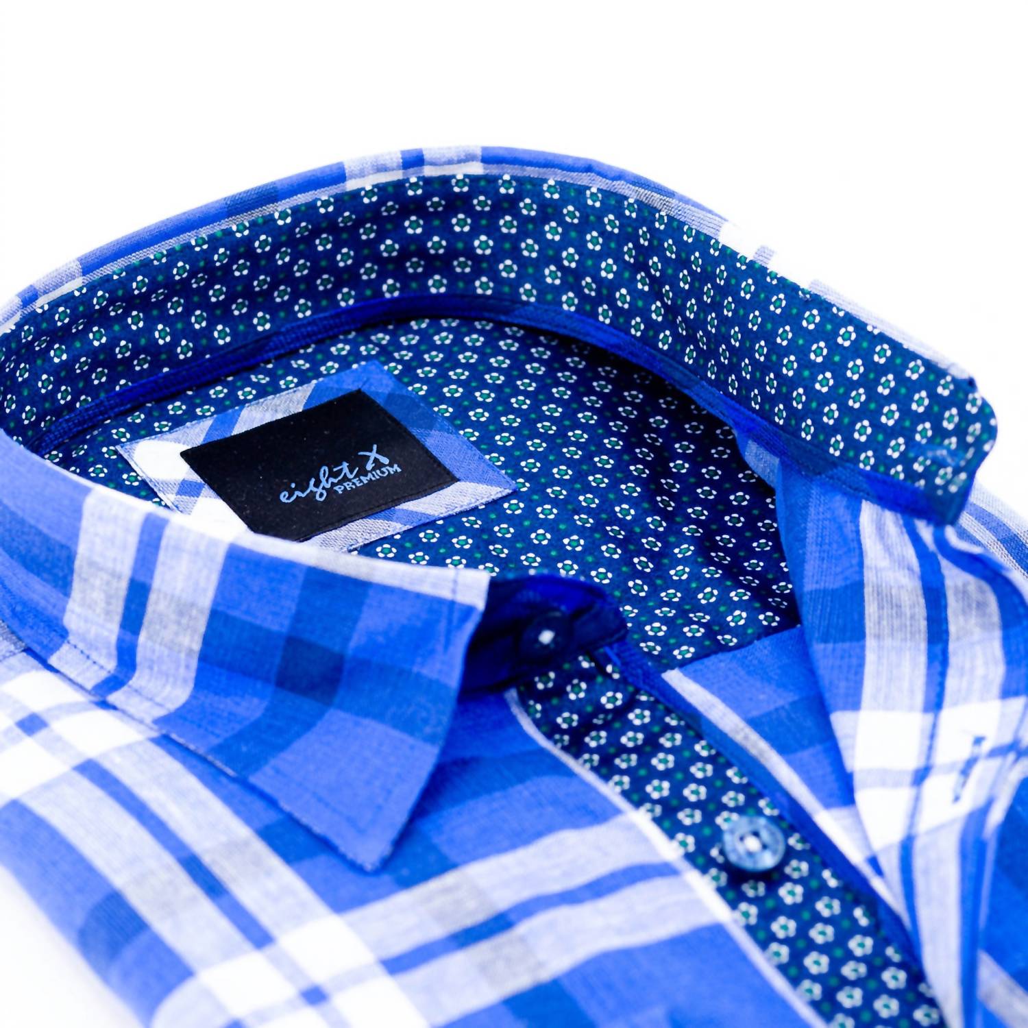 Eight X - Men's Plaid Linen Shirt