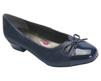 Ros Hommerson Women's Tawnie Leather Slip On Casual Shoe in navy - women's heels - alternate view