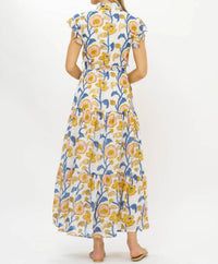 Oliphant - Ruffle Collar Button Maxi Dress