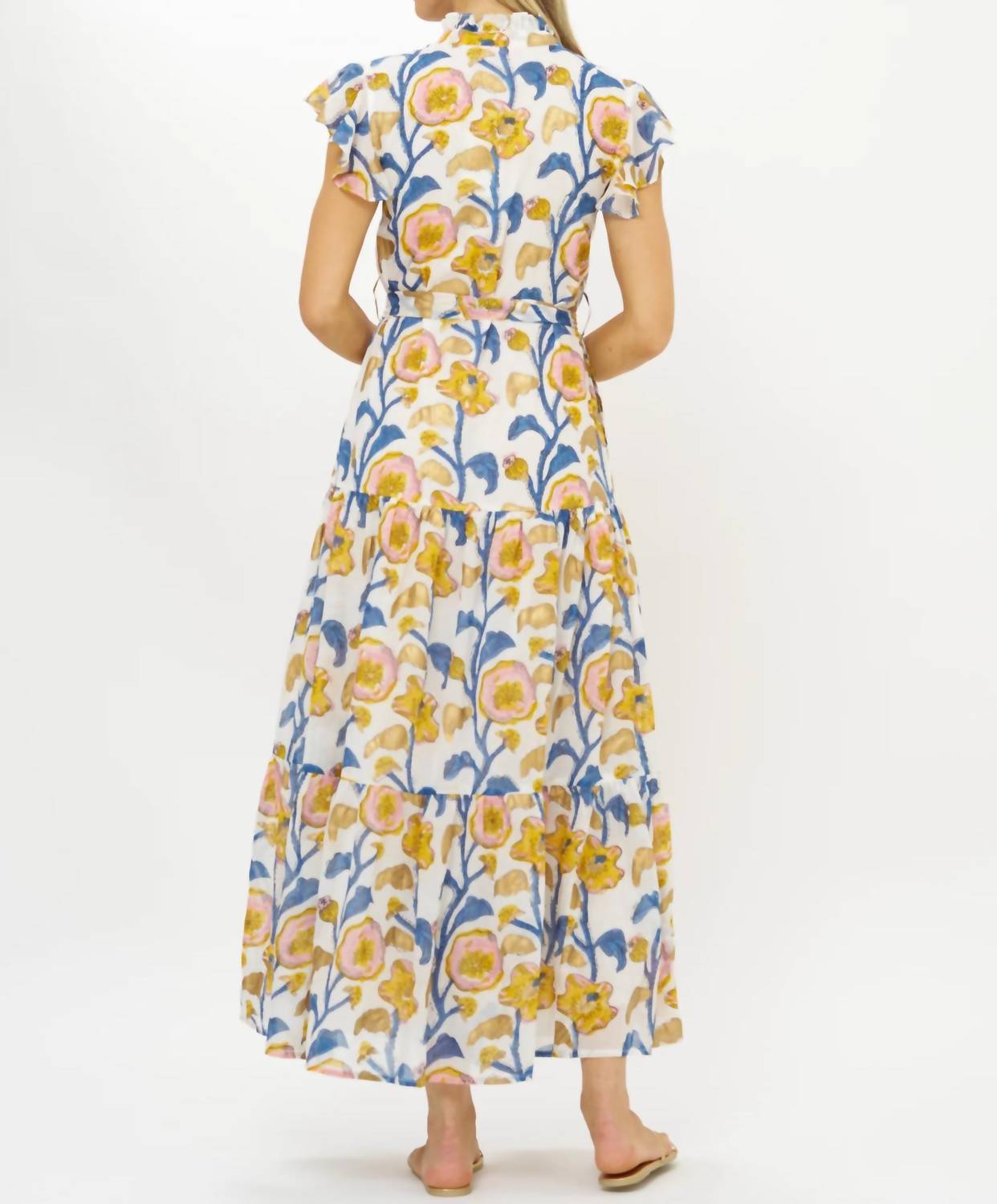 Oliphant - Ruffle Collar Button Maxi Dress