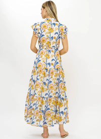 Oliphant - Ruffle Collar Button Maxi Dress
