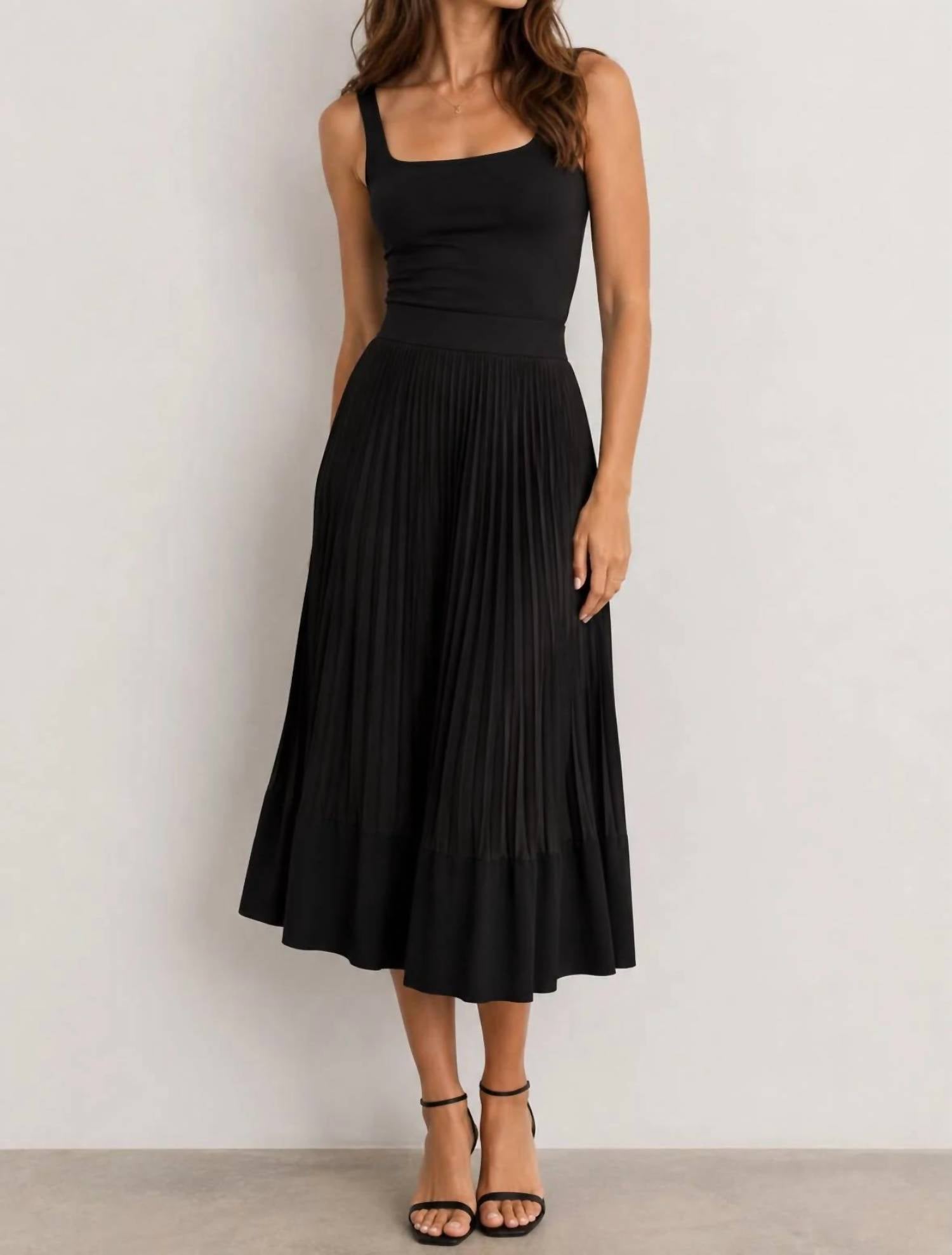 Plan C - Contemporary Pleated Midi Skirt