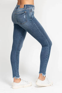 Judy Blue - Destroy Sharkbite Hem High Waist Skinny Jeans