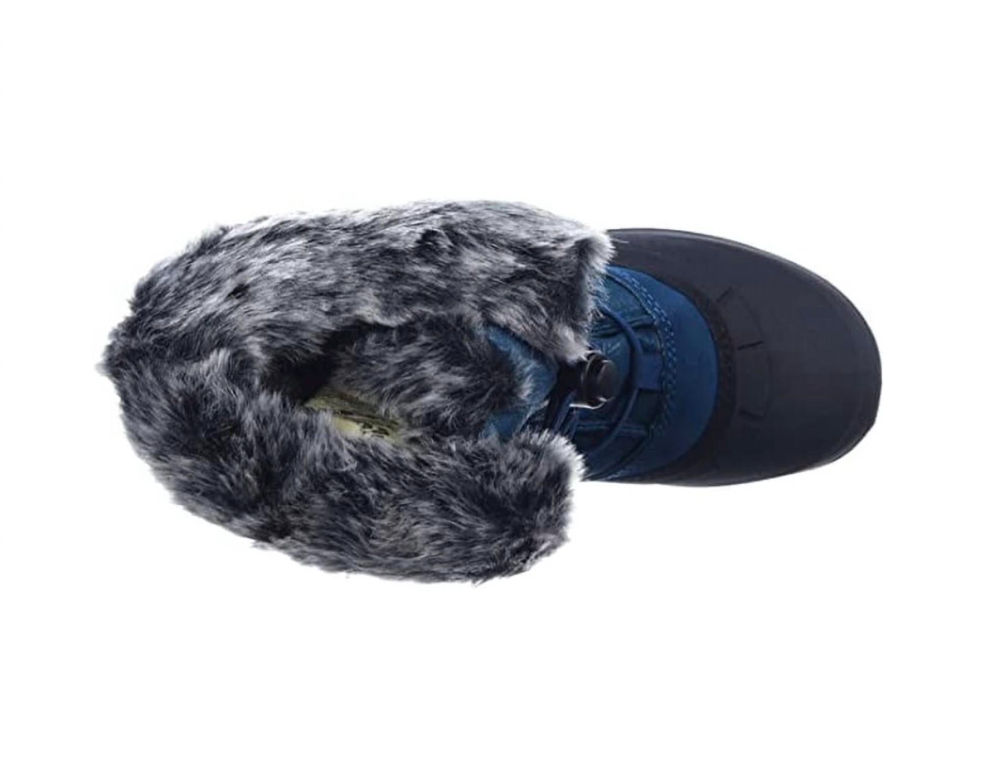 Kamik - Women's Momentum3 Teal Pull On Rounded Toe Waterproof Fur Trim Ankle Snow Boots