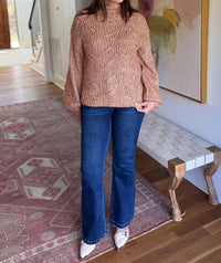 TRIBAL Warm Funnel Neck Oversized Sweater in cinnamon - women's sweater - view 5