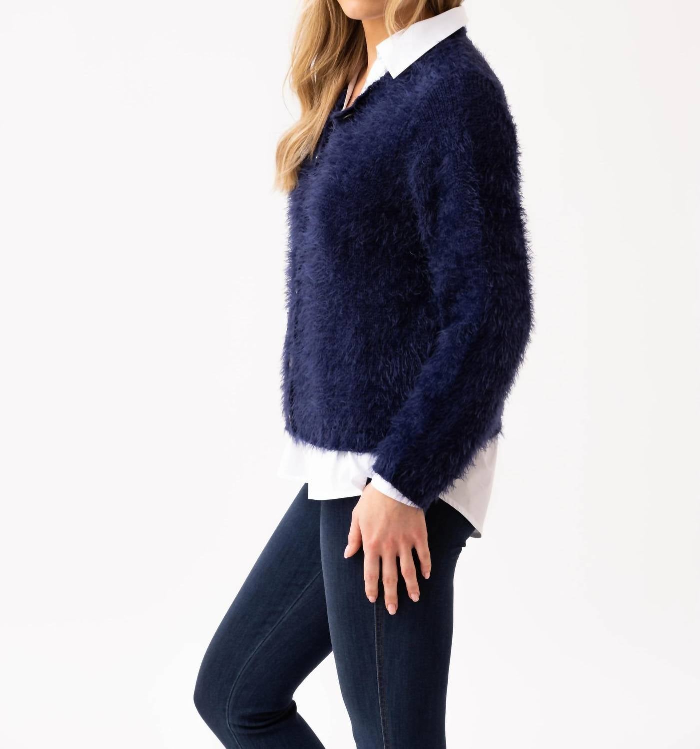 Marble - Feather Yarn Knitted Cardigan