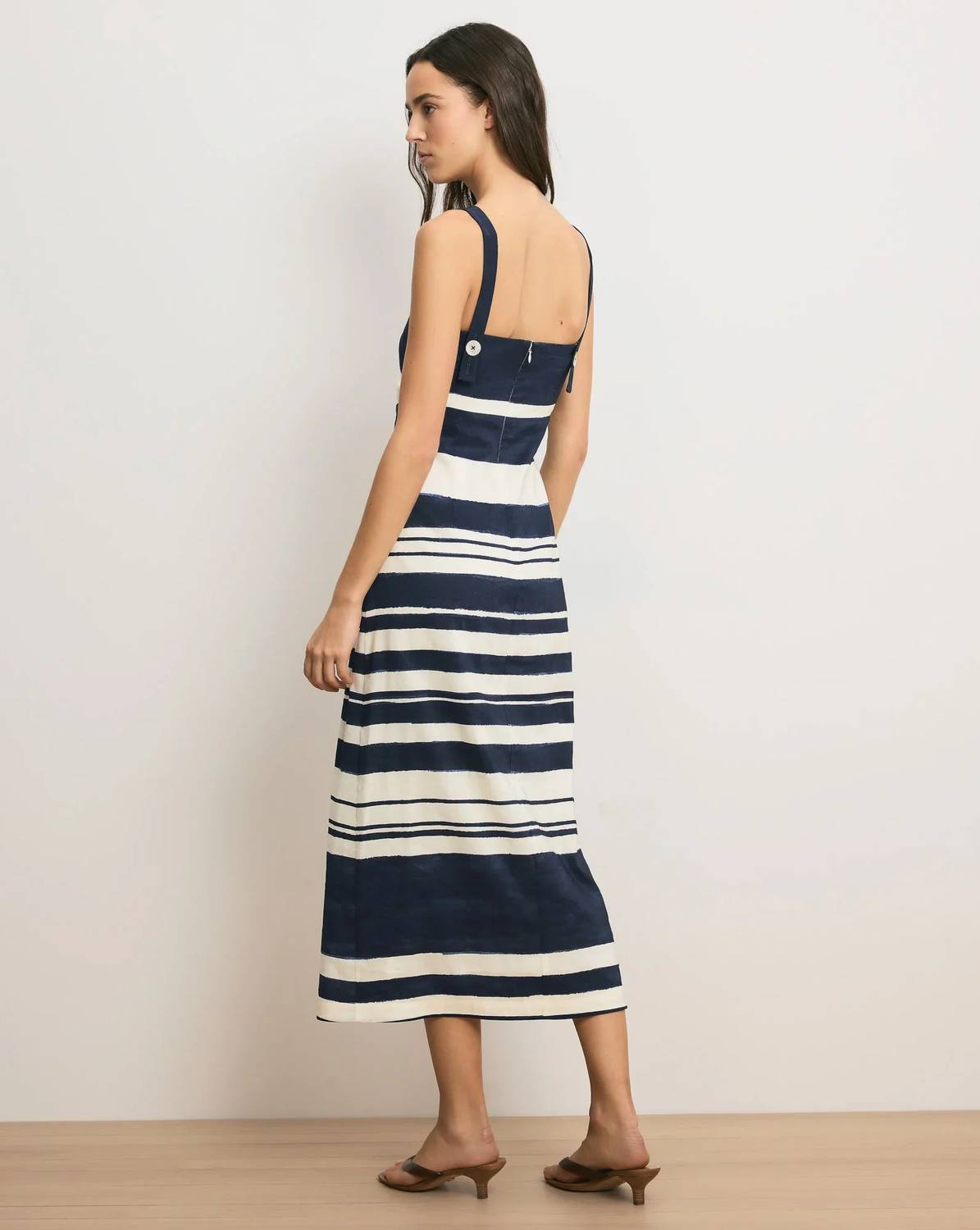 Veronica Beard - Ella Striped Linen Midi Dress