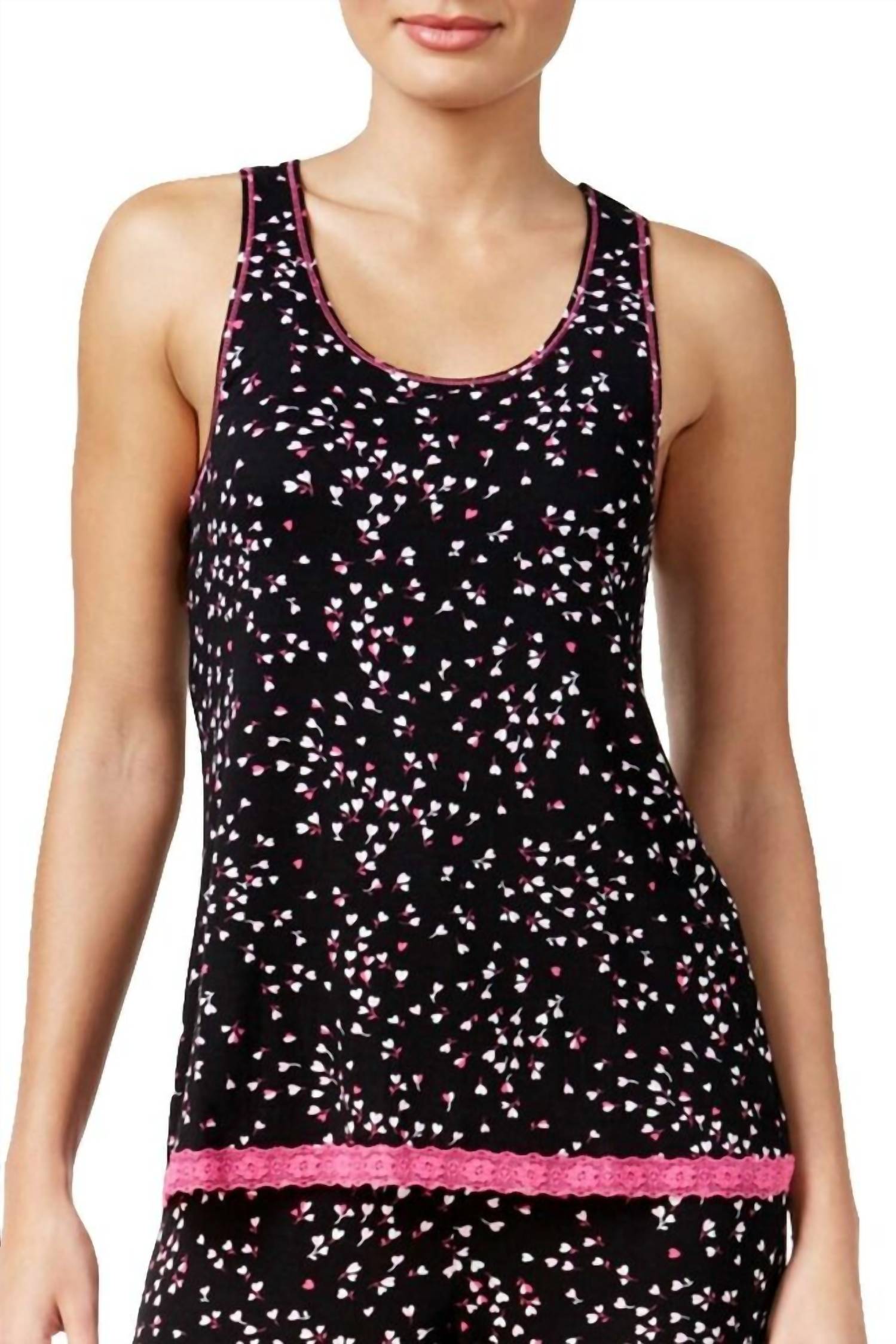 Jenni By Jennifer Moore - Printed Racerback Pajama Tank Top