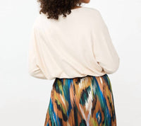 Esqualo - Sweater Batwing Buttoned Cuff Basic Knit