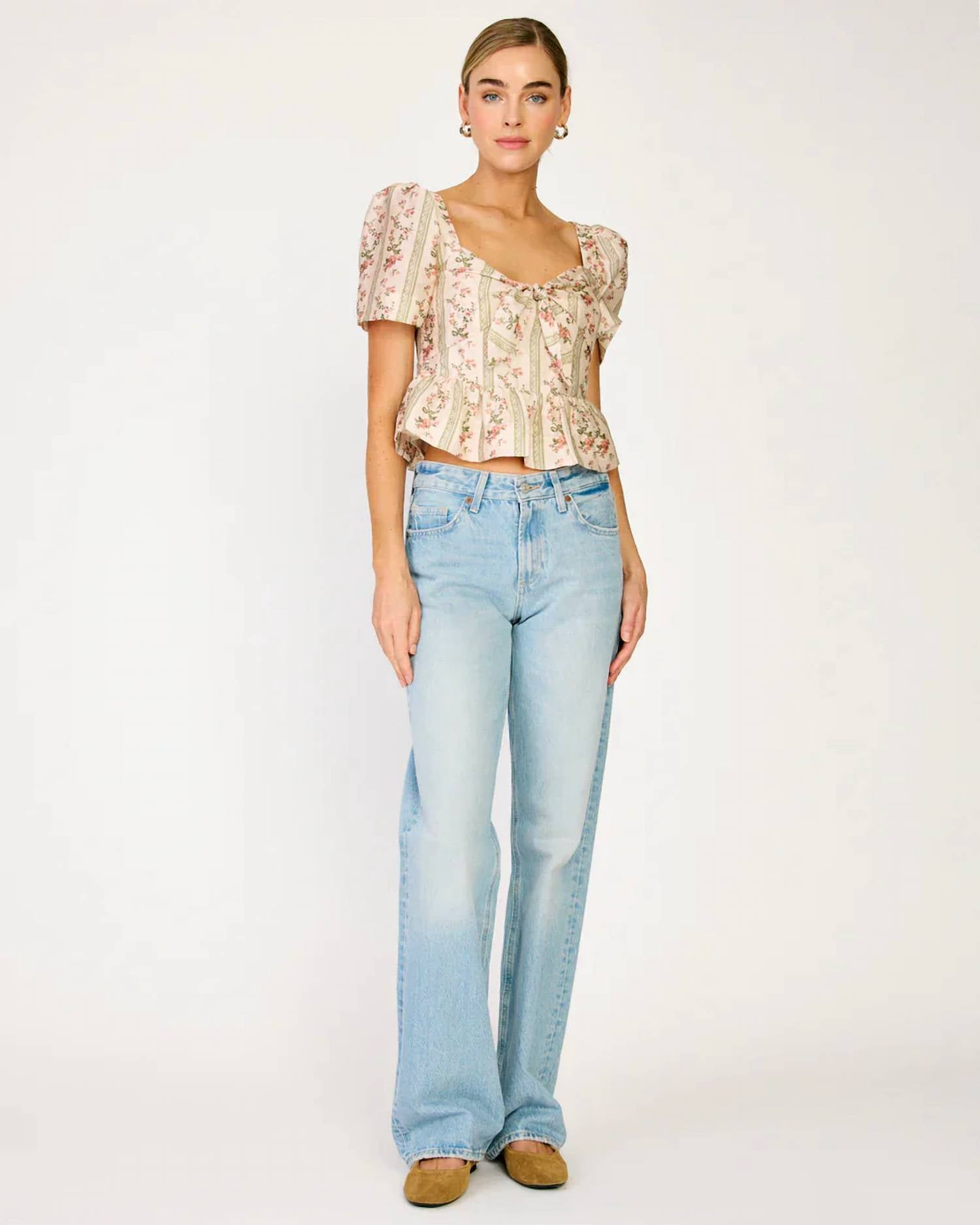 Line And Dot - Whitney Peplum Top