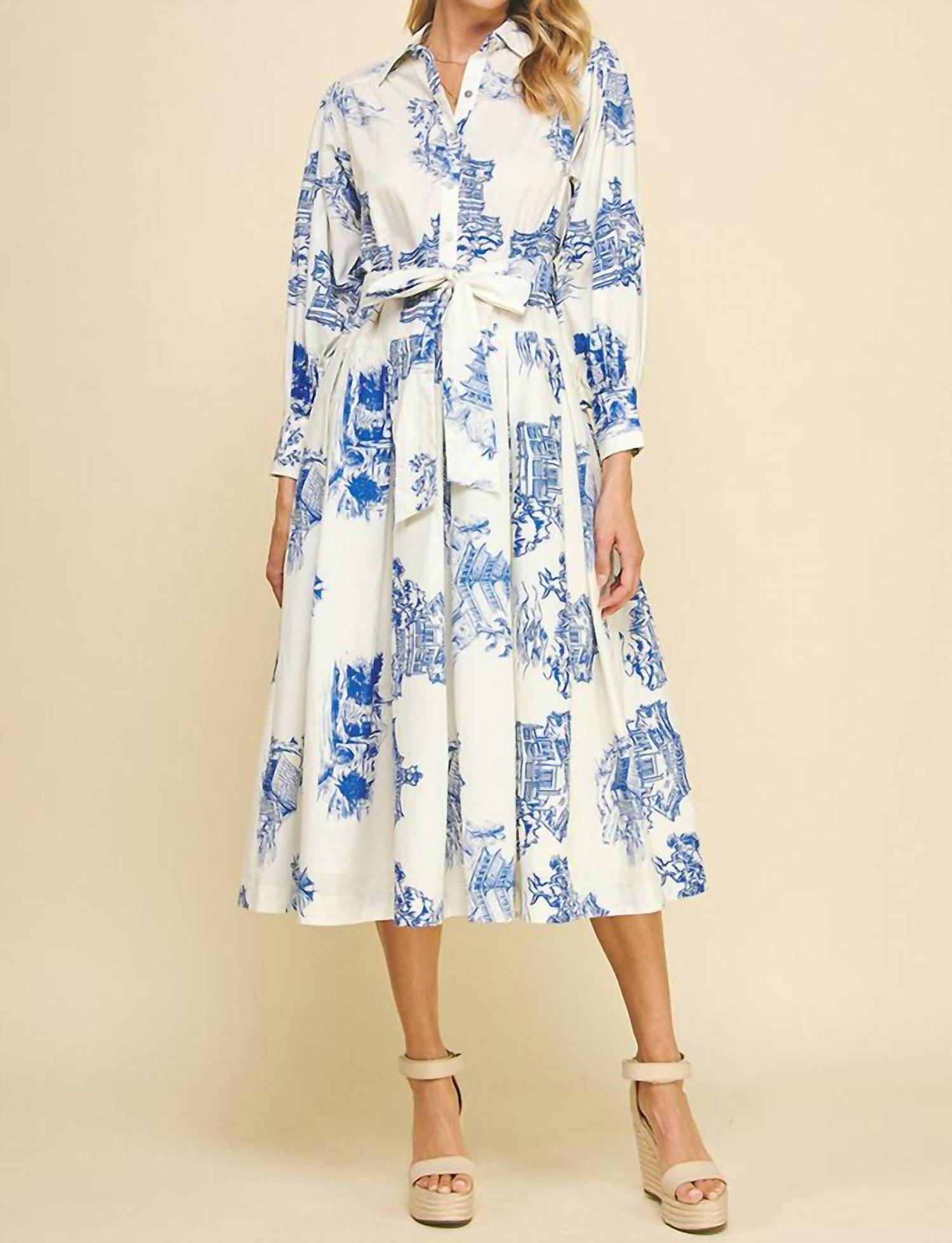 Pinch - Everly Toile Print Midi Dress