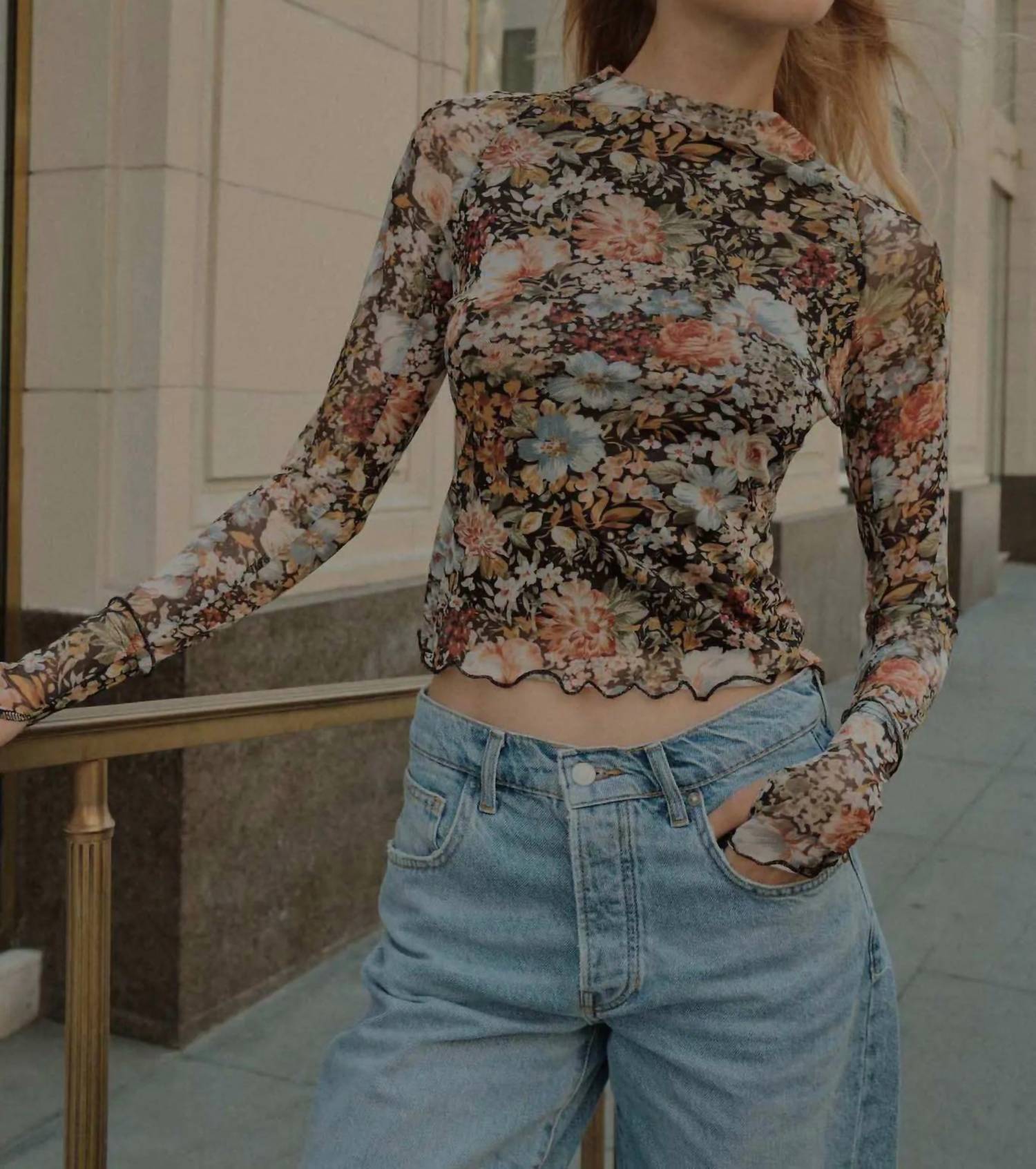 Promesa - Victoria Floral Mesh Top