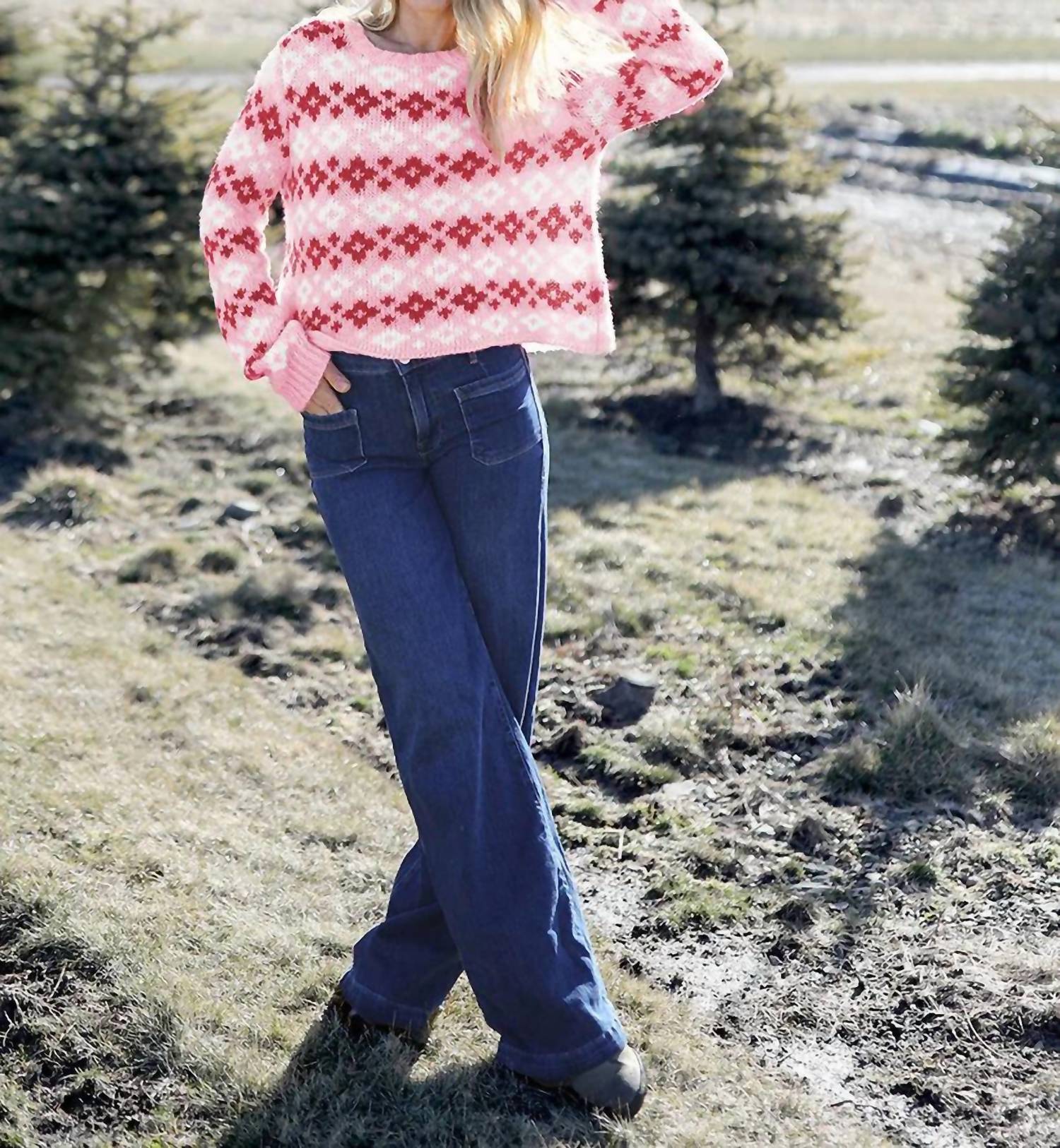Wooden Ships - Shrunken Fairisle Chunky Crew Sweater