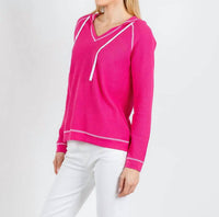 Elliott Lauren - Waffle Stitch V-neck Hoodie