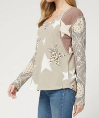 Entro - Paisley Leopard And Star Top
