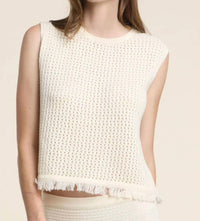 Velvet By Graham & Spencer - Cova Mesh Cotton Knit Top