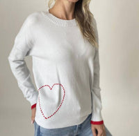SIX/FIFTY Pookie Love Wins Sweater in light blue - women's sweater - detail view