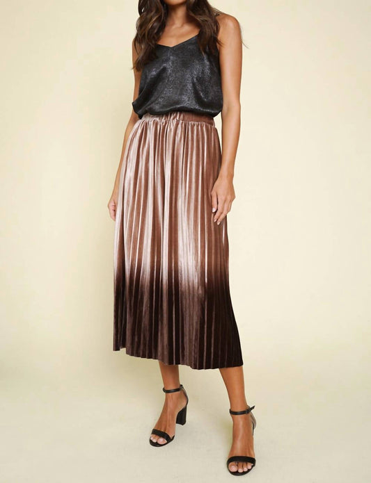 Mystree - Velvet Ombre Pleated Skirt