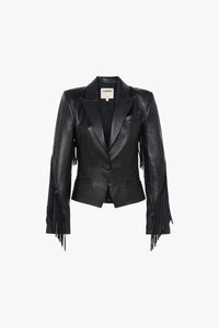 L'Agence - Vashti Fringed Leather Jacket