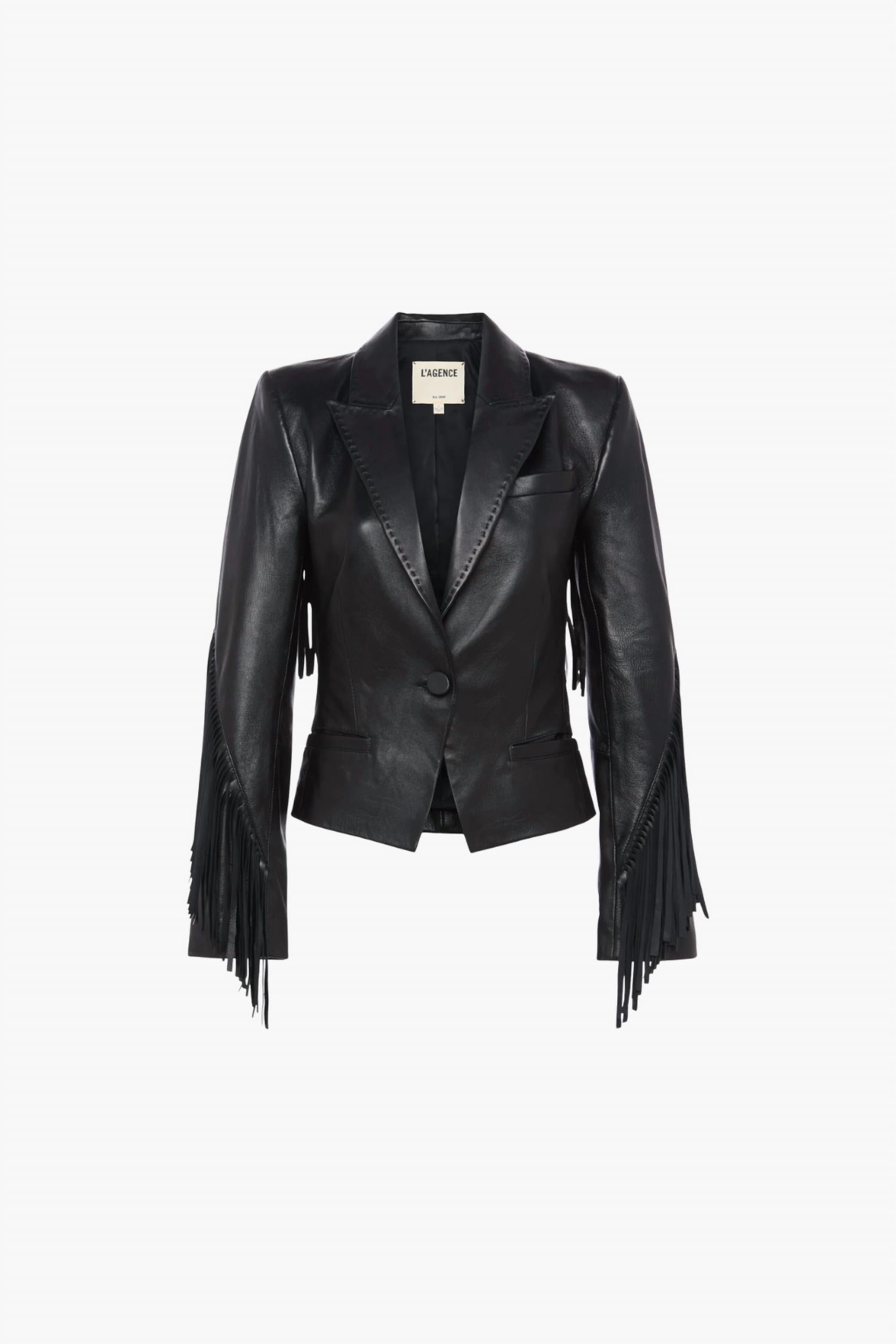 L'Agence - Vashti Fringed Leather Jacket