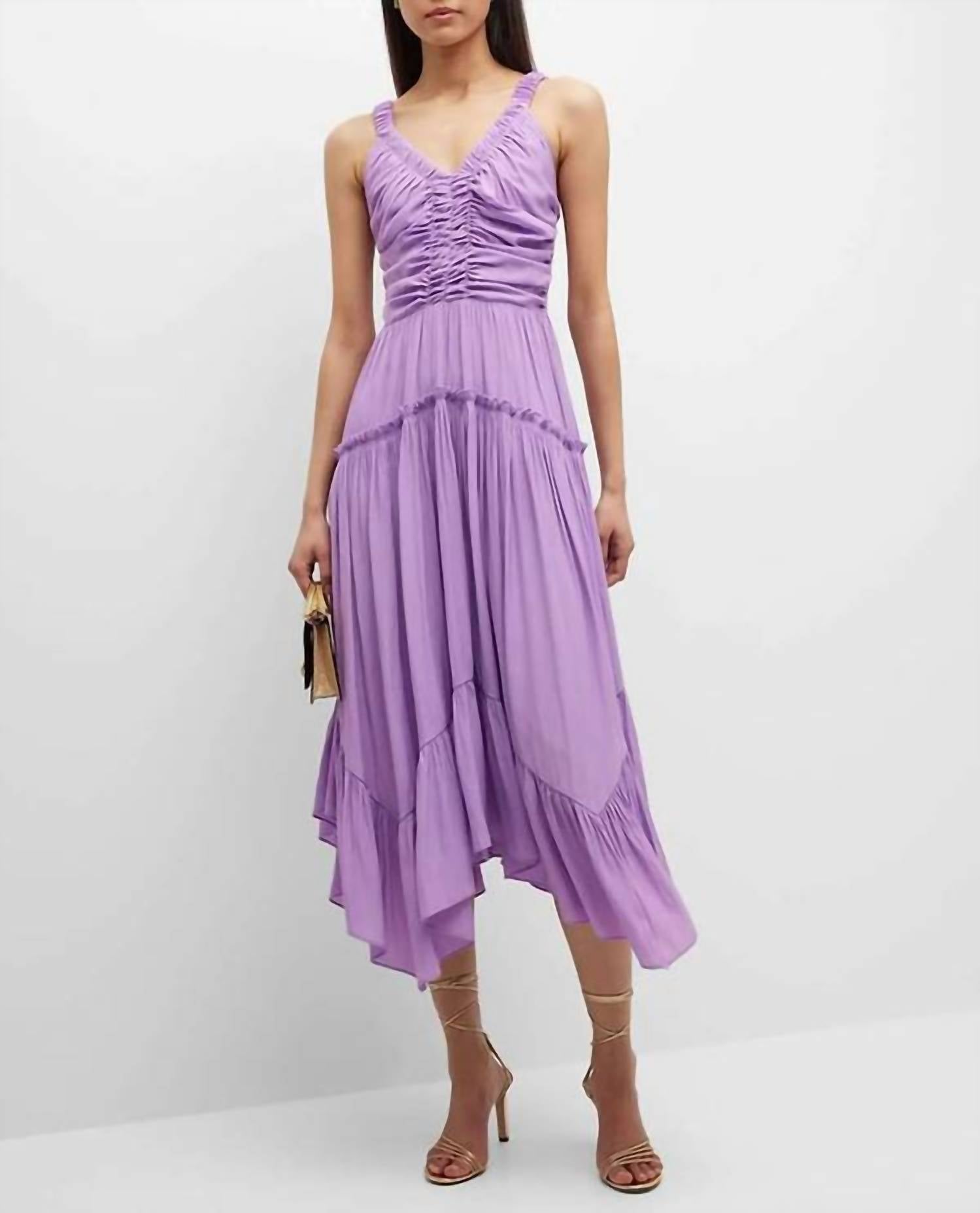 Ramy Brook - Cleo Handkerchief V-Neck Midi Dress