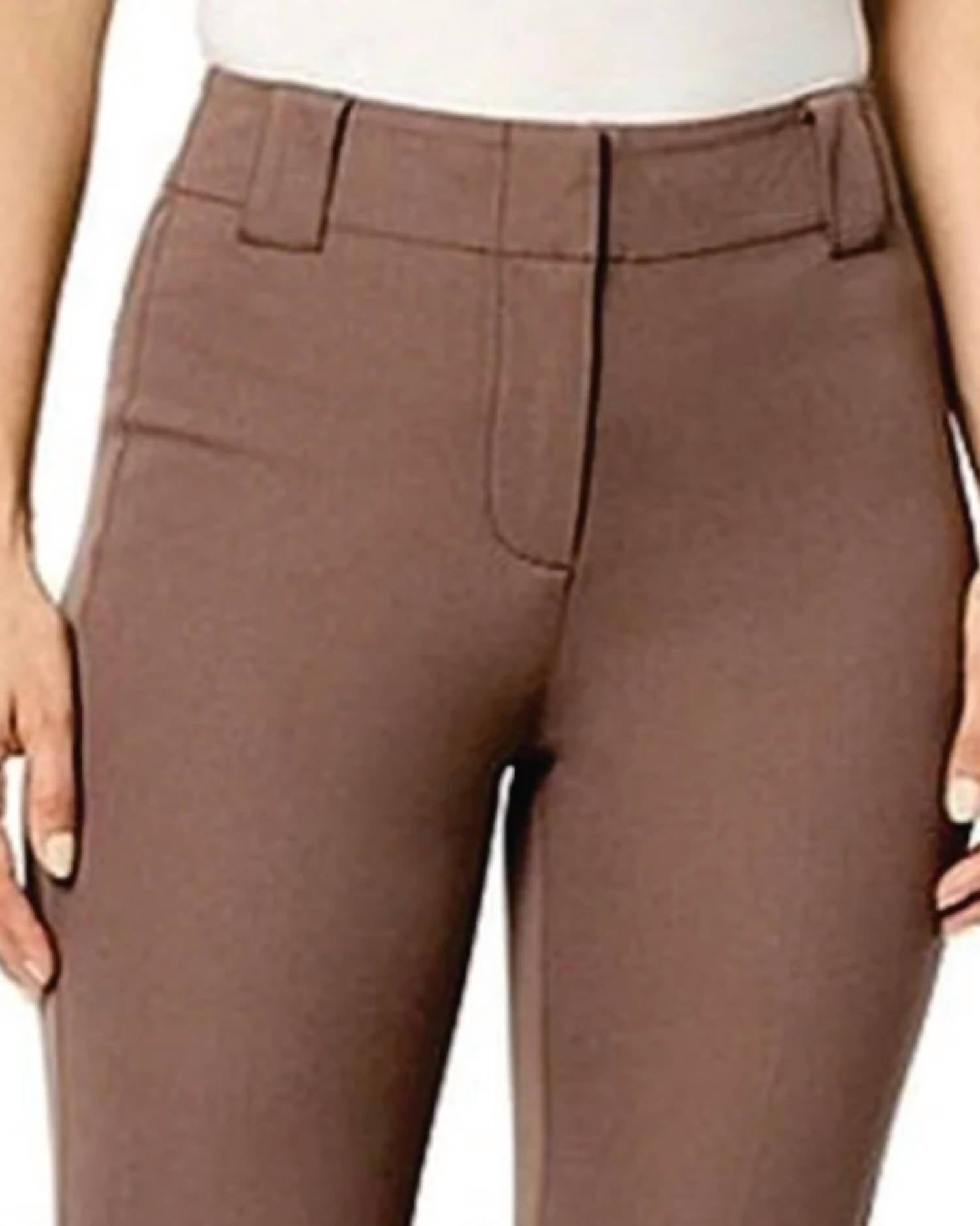 Nic + Zoe Plaza Demi Boot Pant in cocoa - women's pants - detail view