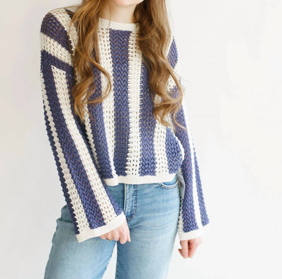 By Together - Crochet Striped Top