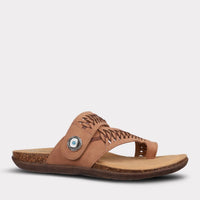 Mykos Women's Scarlett Toe Ring Sandal in brown - women's sandal - detail view