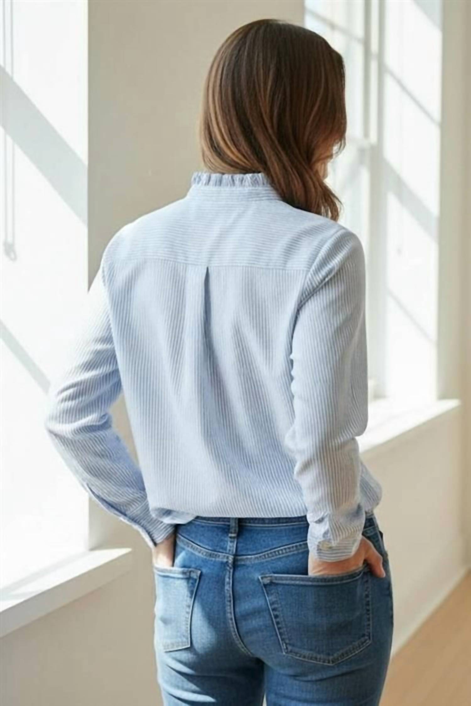 STACCATO Christina Top in blue - women's blouse - alternate view