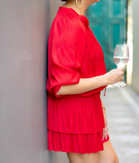 Current Air - Pleated Long Sleeve Dress