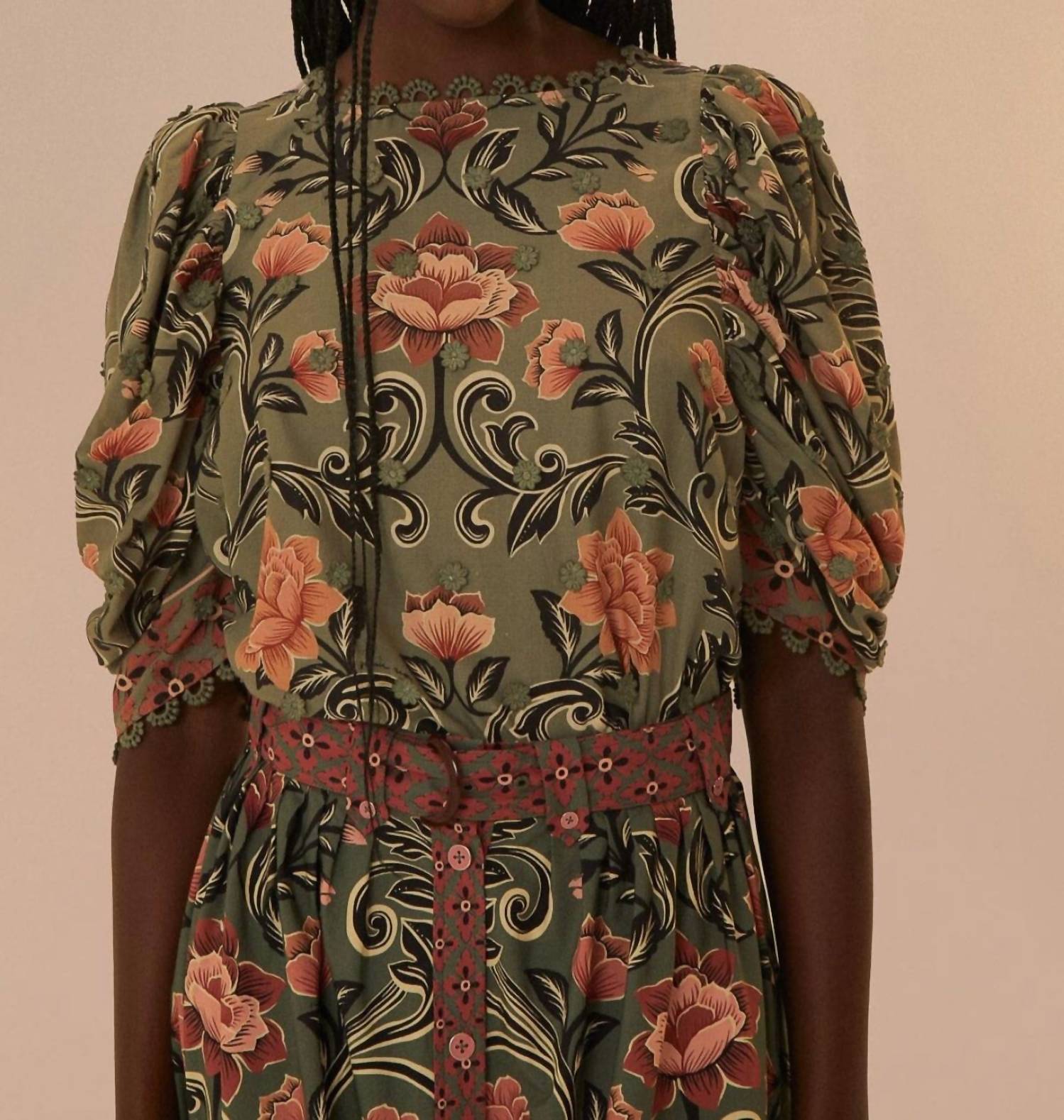 Farm Rio - ARABESQUE FLORAL BLOUSE