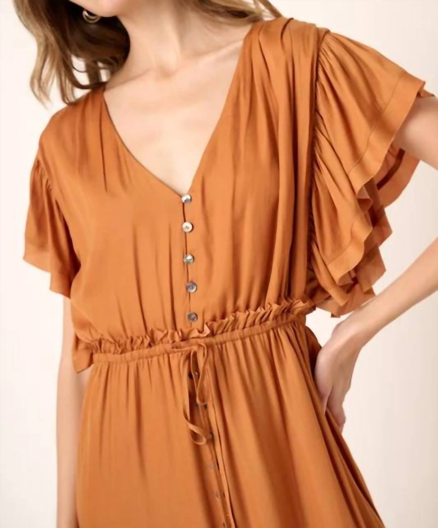 Mittoshop - Ruffle Sleeve Detail Maxi Dress