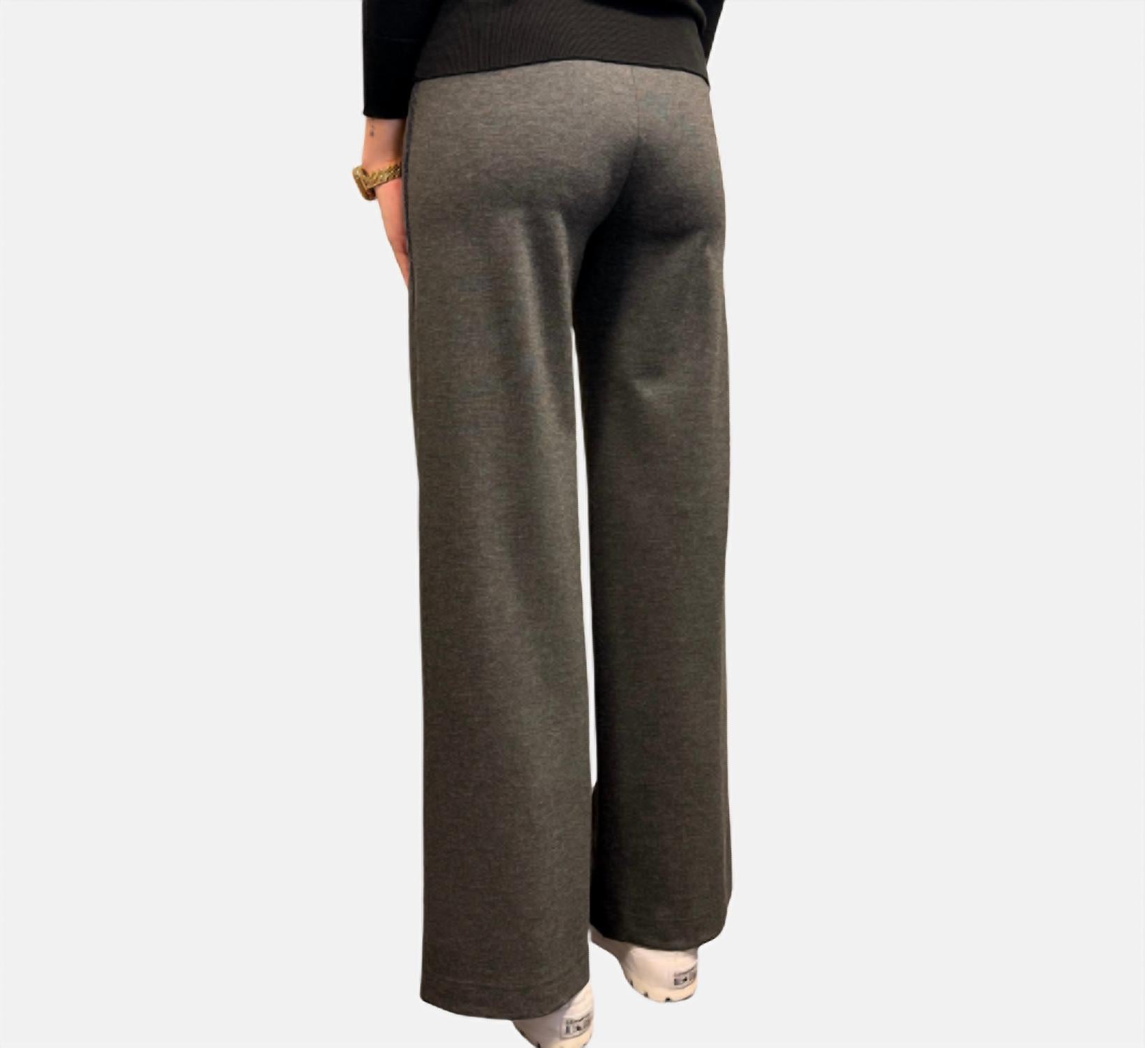 RAFFAELLO ROSSI Vika Jersey Pant in antrhacite - women's pants - alternate view