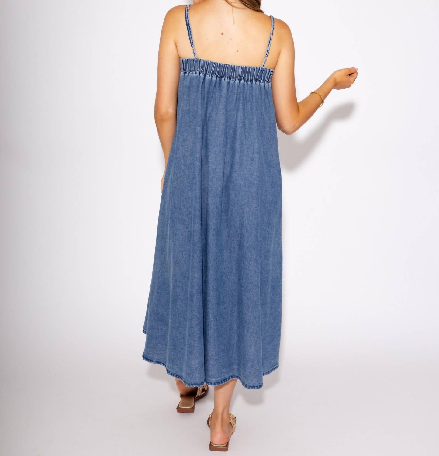 Thml - Darling Denim Pleated Midi Dress