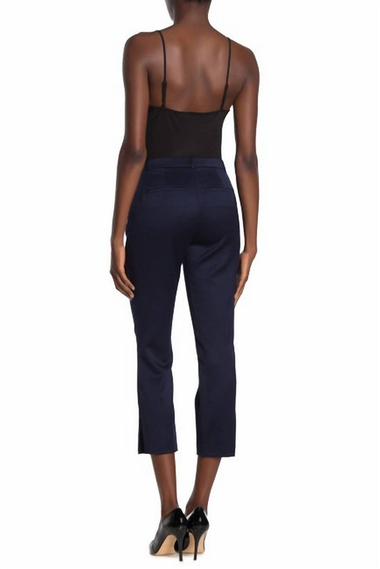 Alice + Olivia - Cadence Mid Rise Blue Ankle Crop Slits Pants