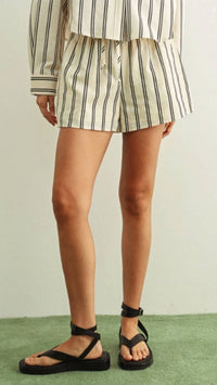 Miou Muse - Stripe Drawstring Shorts