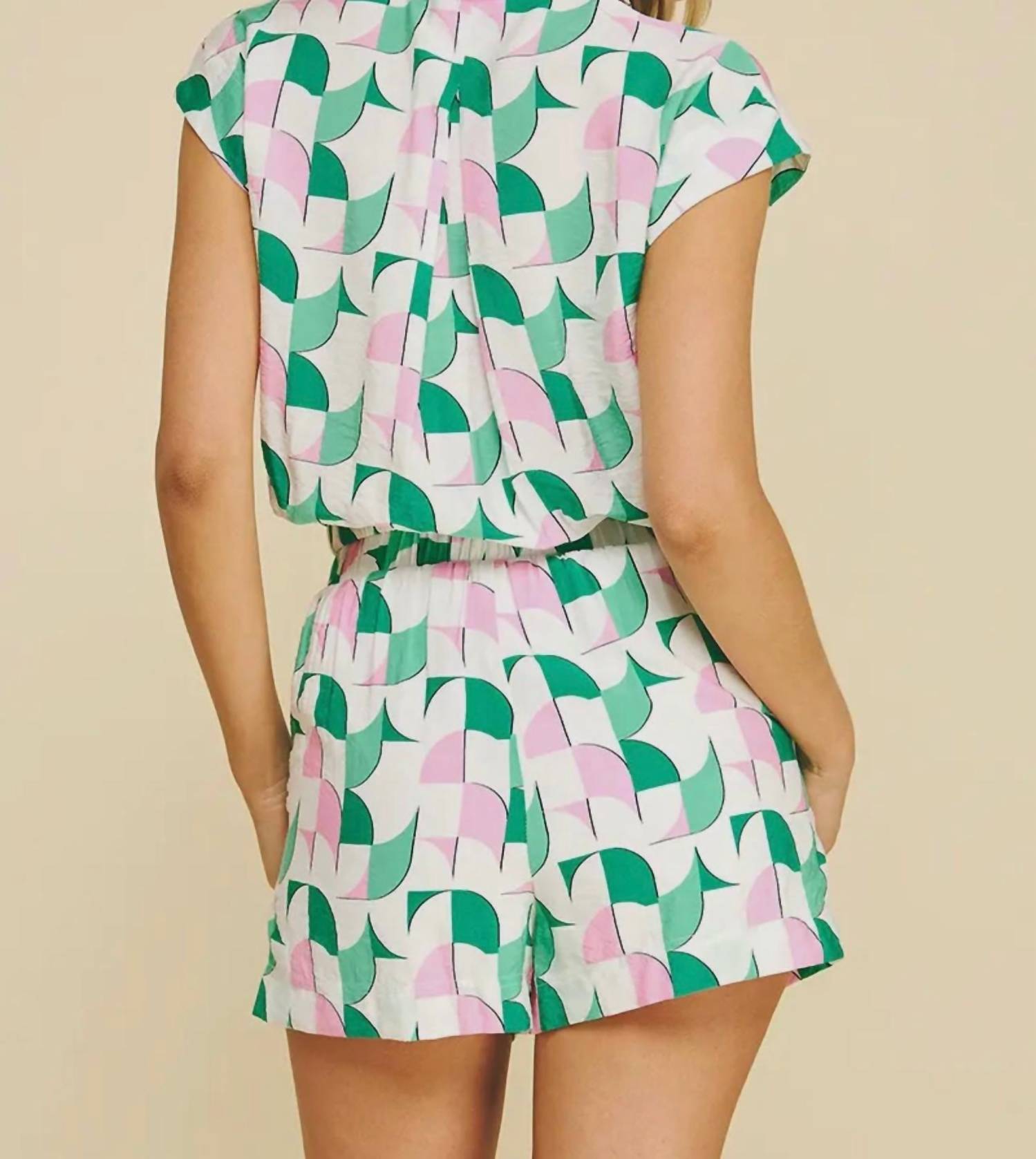 Pinch - Printed Woven Shorts & Blouse Set